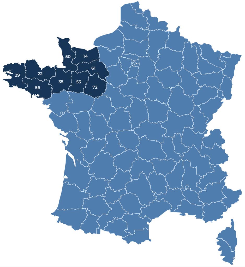 carte de france avec découpage régional atscan