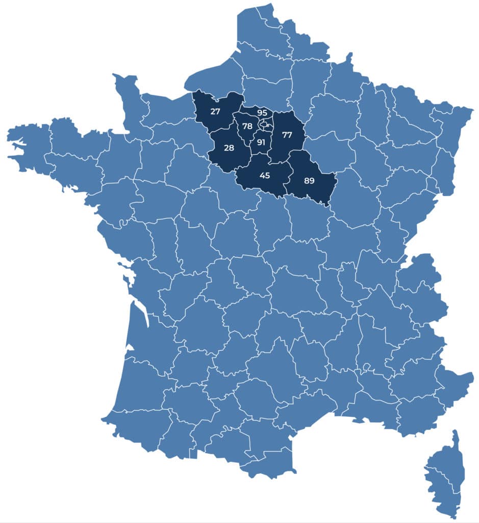 Carte de France avec découpage régional SoluWAN