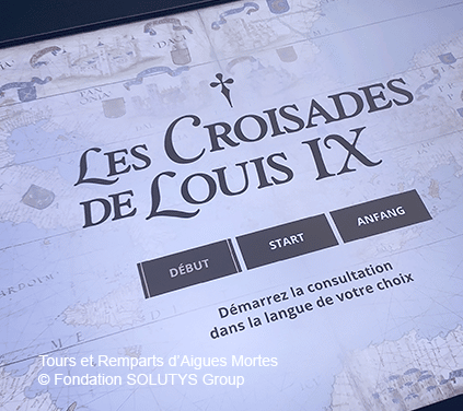 Nos engagements ESG pour un modèle plus responsable Projet Tours et Remparts d'Aigues Mortes, tablette pédagogique tactile pour les jeunes publics